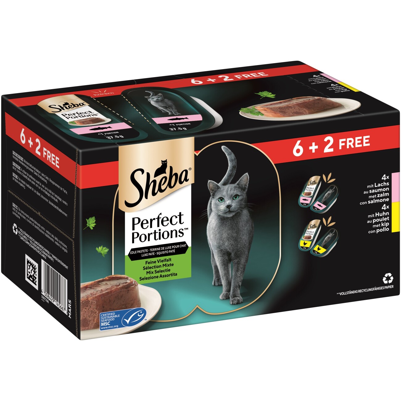 Sheba Perfect Portions 4x 16x37,5 g Lachs und Huhn