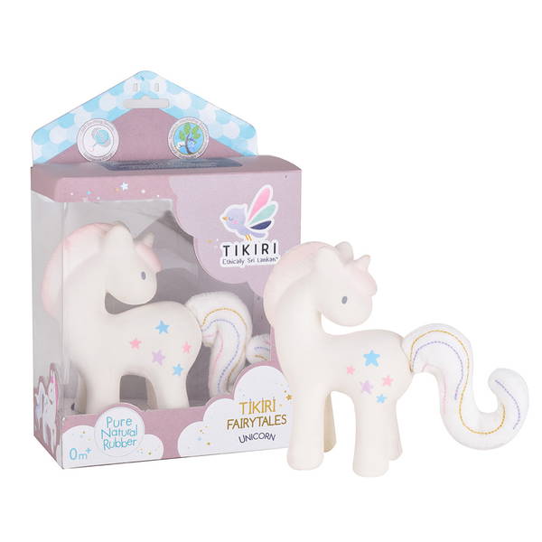 TikiriTikiri   Naturkautschuk Babyrassel Einhorn Zuckerwatte