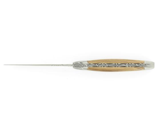 Laguiole 12 cm Feuille de Chêne - Chêne - 2 mitres Couteau de poche par Laguiole en Aubrac