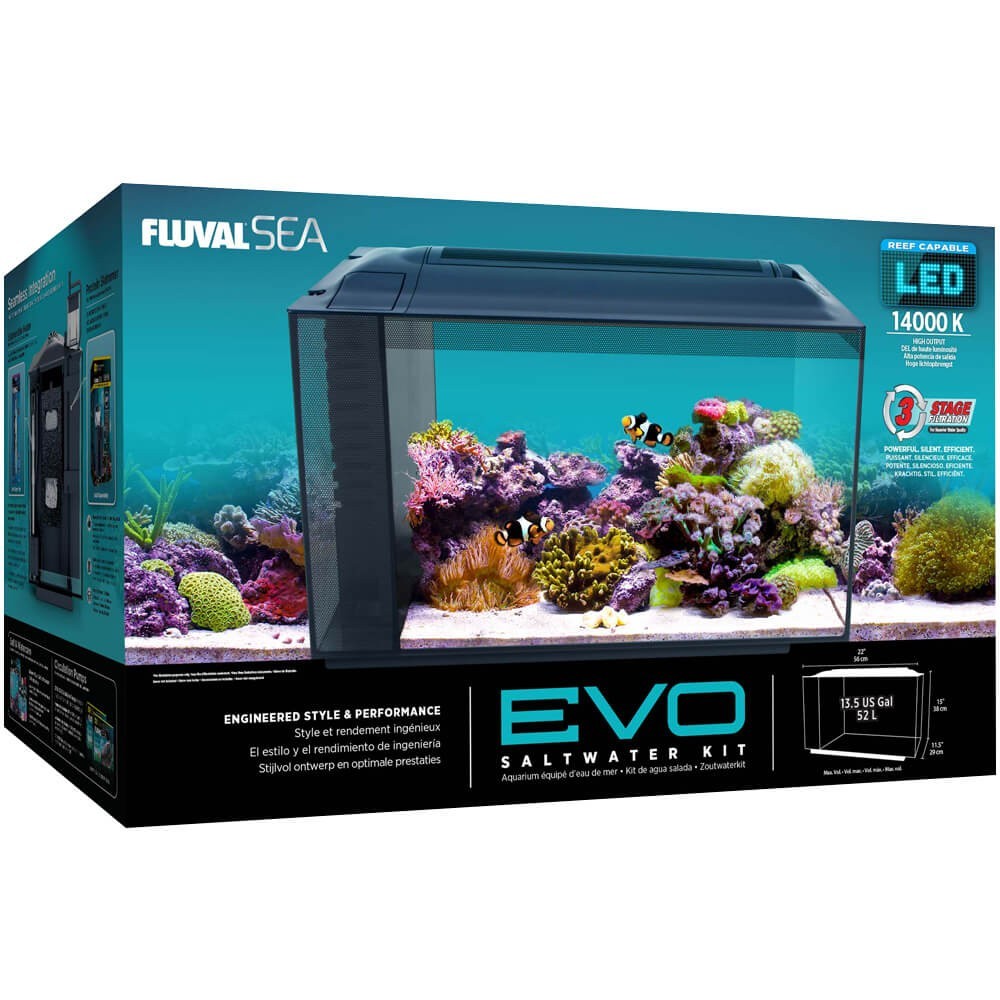 Aquário marinho Fluval Evo, preto, 52 litros