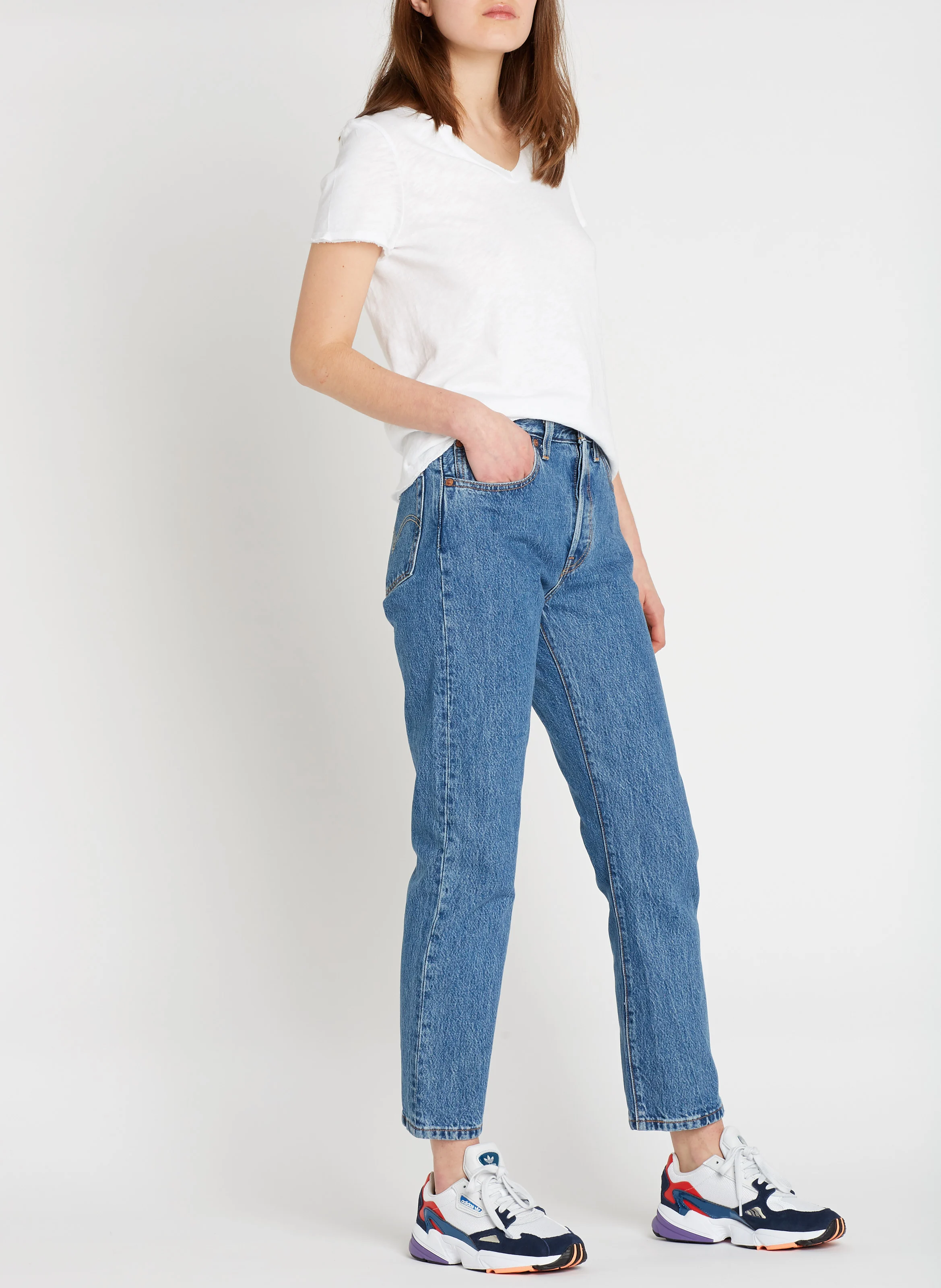 SONOMA - Tee-shirt col V en coton | Blanc