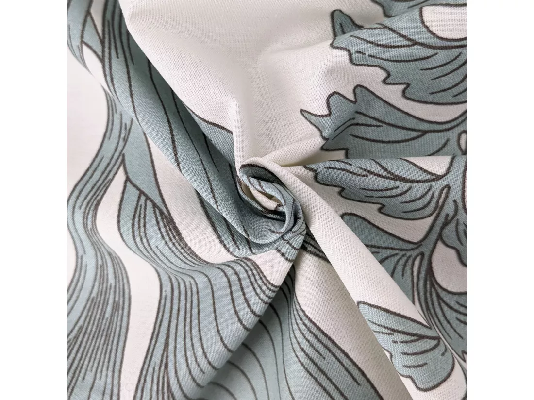 Drap Plat 180x290 cm 100% percale de coton FÉÉRIE Blanc sauge
