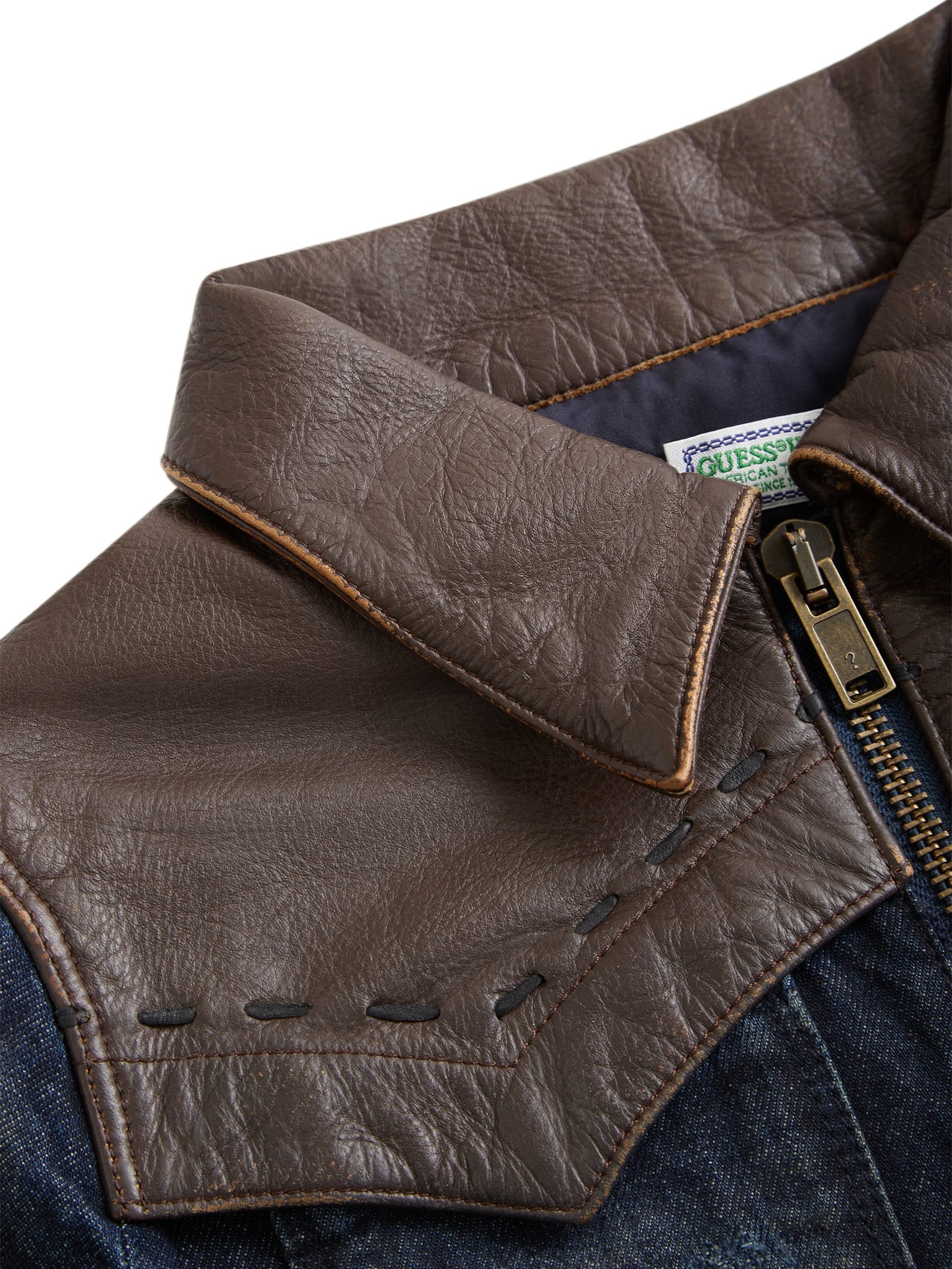 jaqueta jeans contrastante