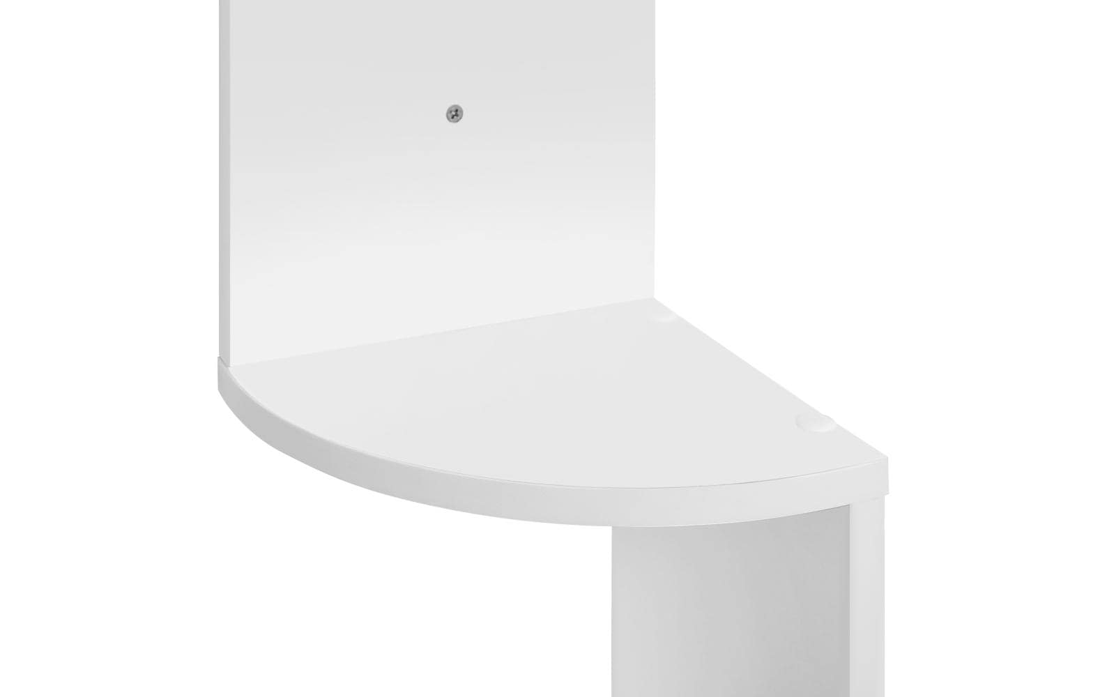 Wandregal mit 5 Ebenen 20 x 127.5 cm, WeissEckregal in Holzoptik