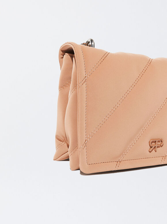 Bolsa de ombro com corrente - Camel