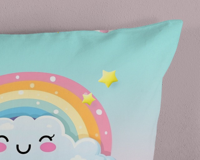 good morning Kinderbettwäsche »Sweety« 2 Stk. tlg. Baumwolle, 135x200, Wendeoptik, Kind, Einhorn, Regenbogen, Rosa, Multi