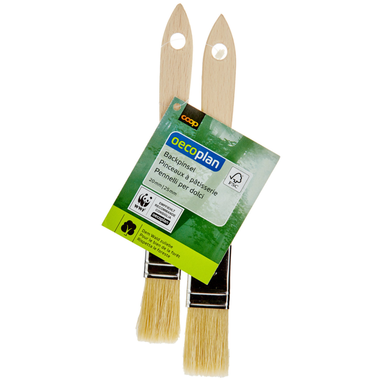 Oecoplan Backpinsel-Set 20mm & 25mm, 2 Stück, aus FSC Holz