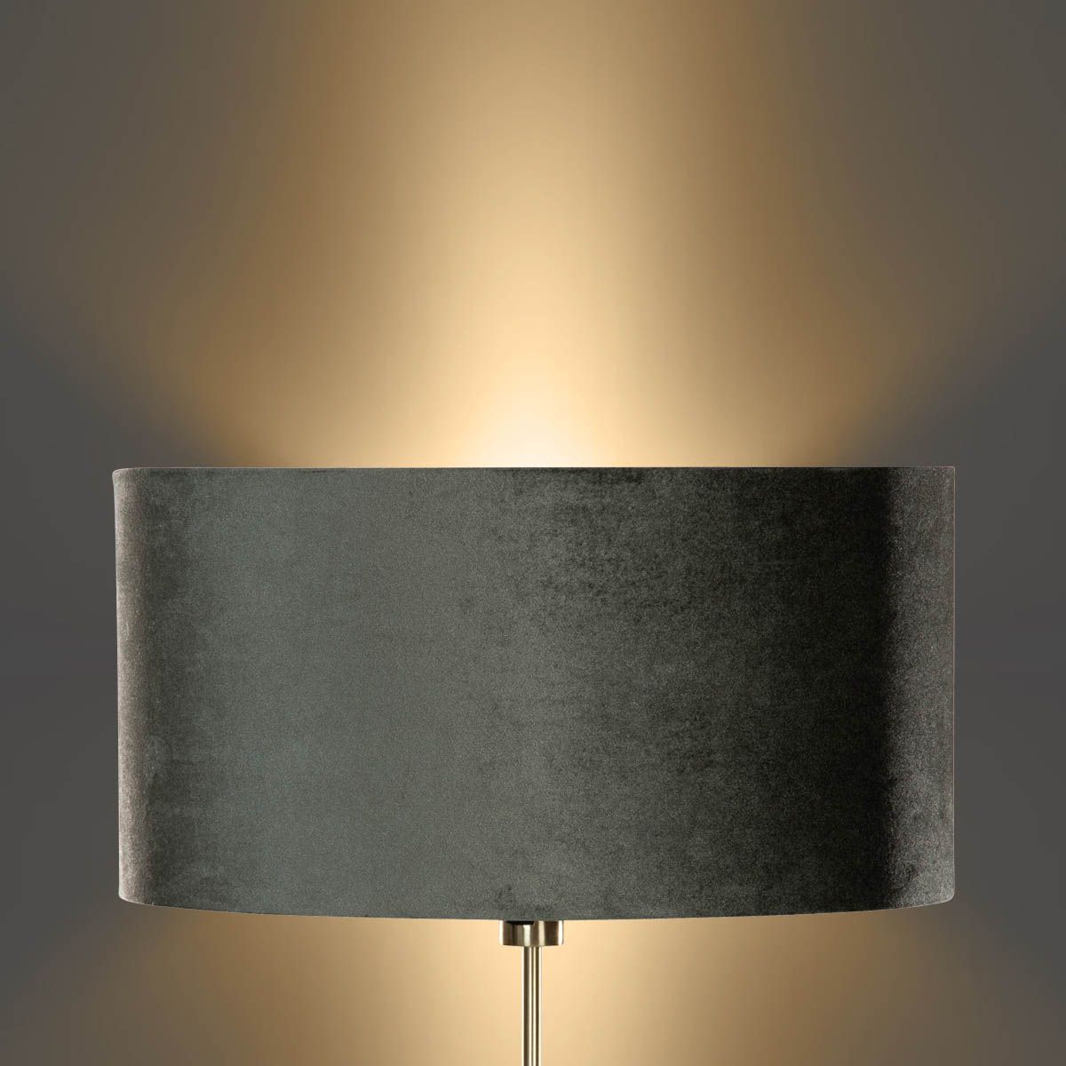 Vloerlamp goud met ovale velours kap groen 50cm - Parte