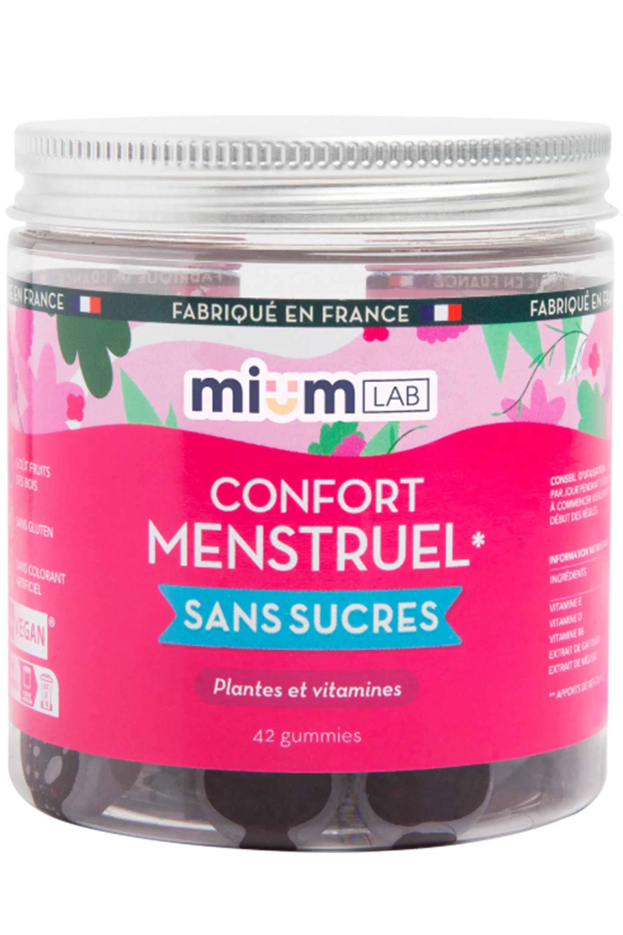 Mium Lab ex Les Miraculeux Compléments alimentaires gummies Confort Menstruel sans sucres-100 g