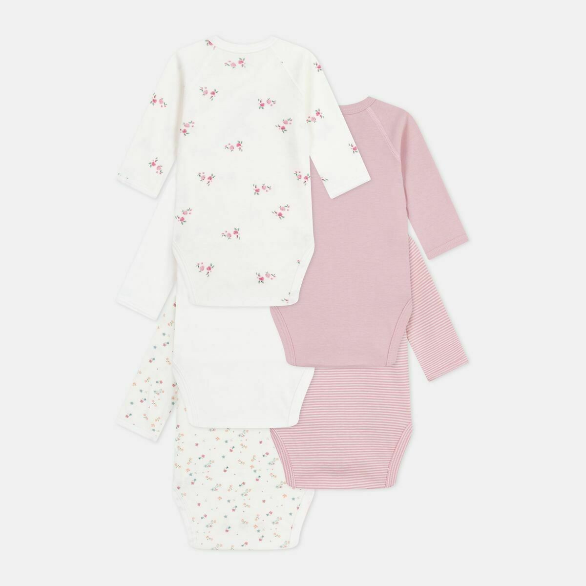 PETIT BATEAU<br>Conjunto de 5 bodies de manga comprida