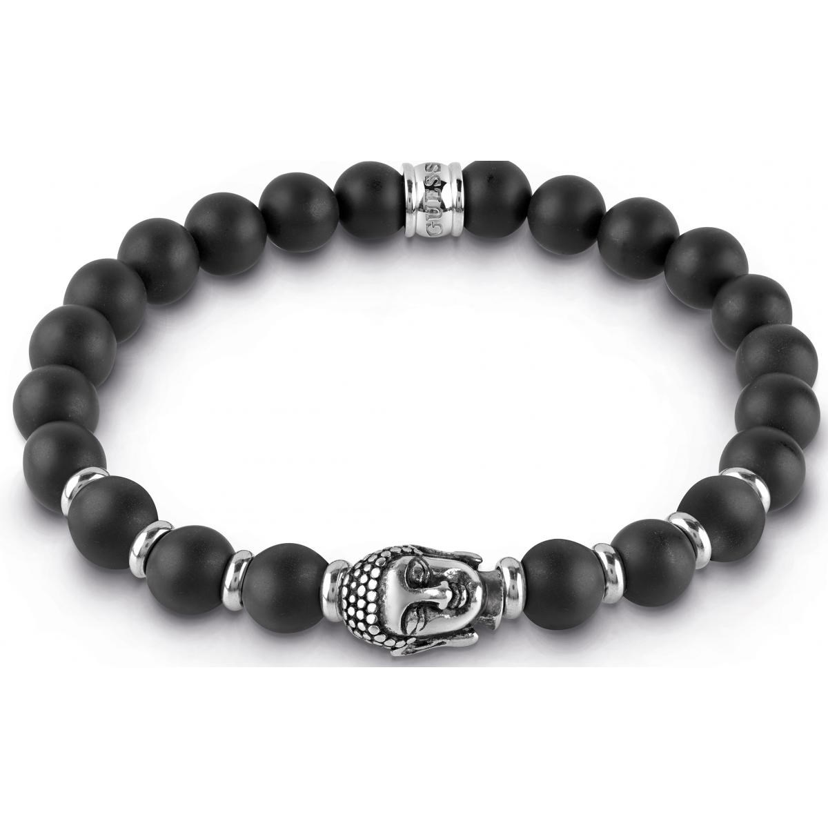 Guess - Bracelet perles noires et métal