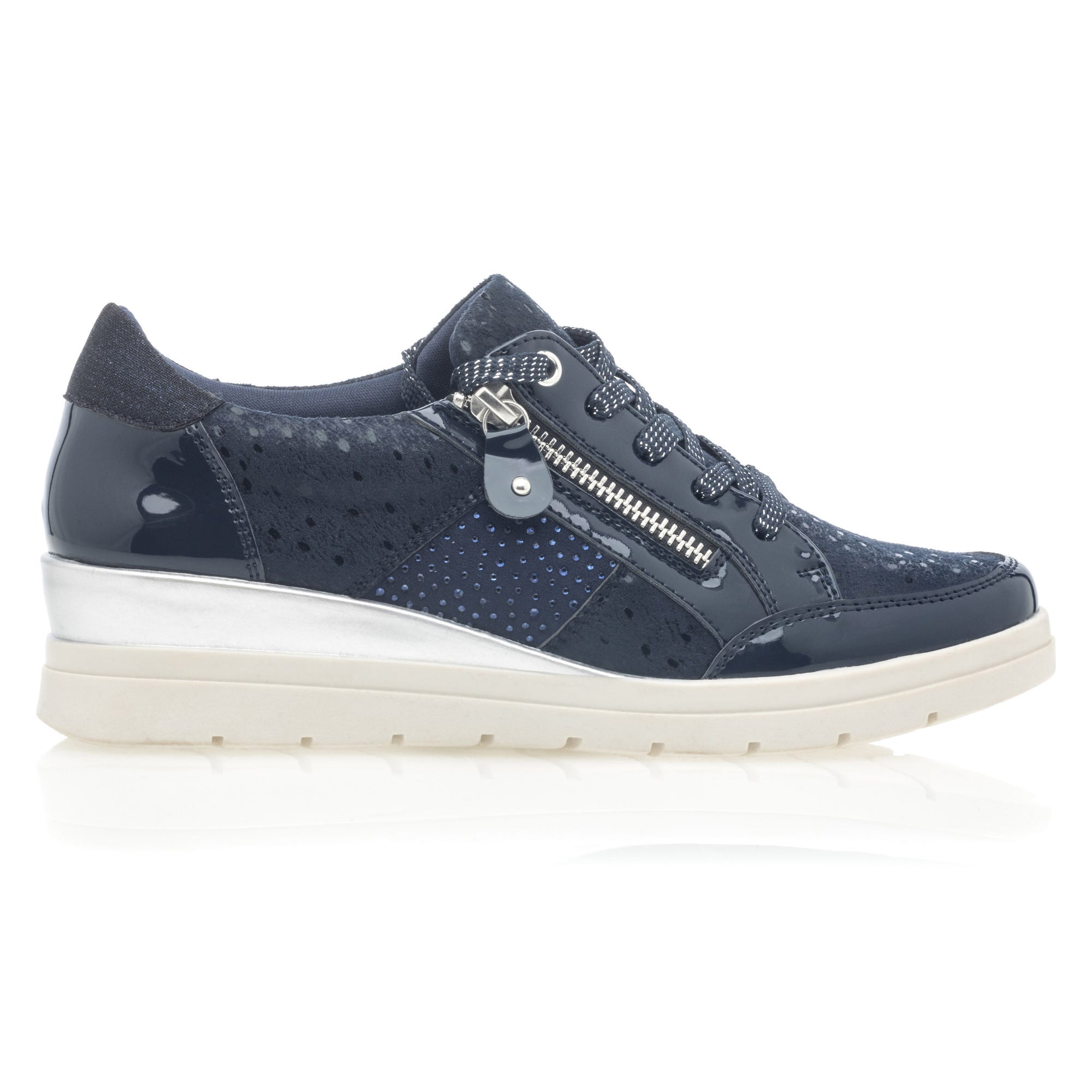 Derbies pieds sensibles Femme bleu marine