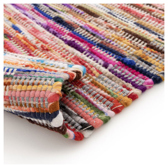 Tapis chindi en matière recyclée - unicité - multicolore - 75 x 150 cm