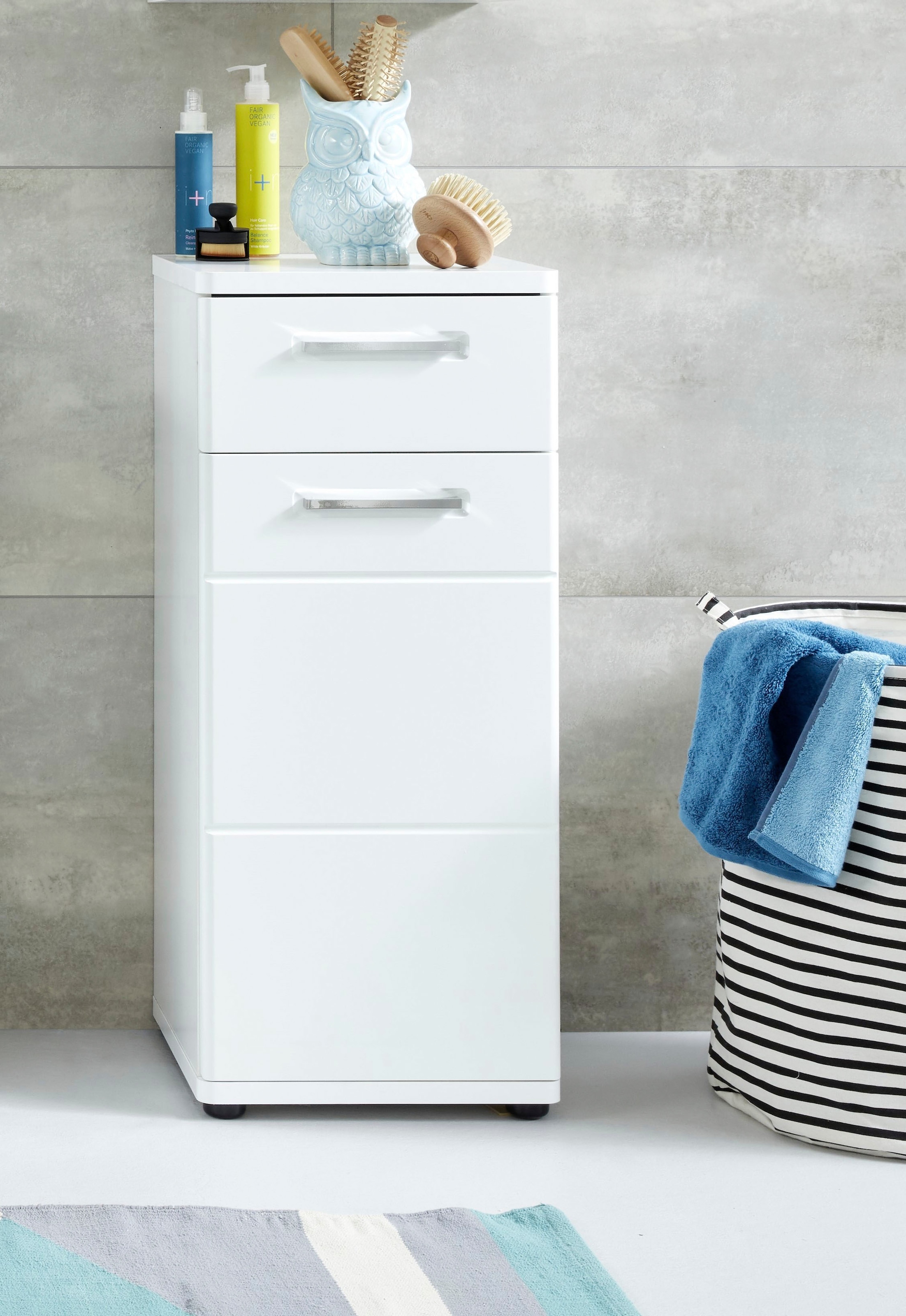 welltime Unterschrank »Mora« Standschrank mit 1 Tür & 1 Schublade - (B/T/H) 37/34/87 cm