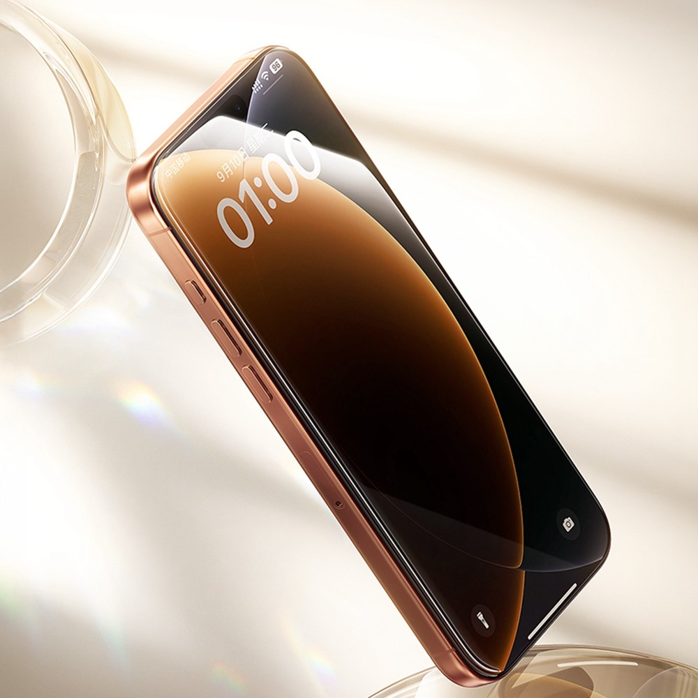 iPhone 17 Pro Max Vollbild Display Schutzglas mit Rahmen   Montagerahmen
