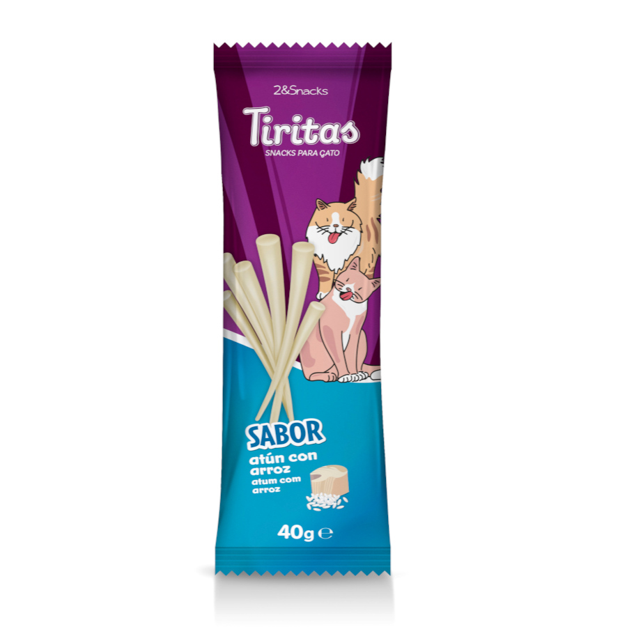 2&Snacks Tiras de Atum com Arroz para Gatos