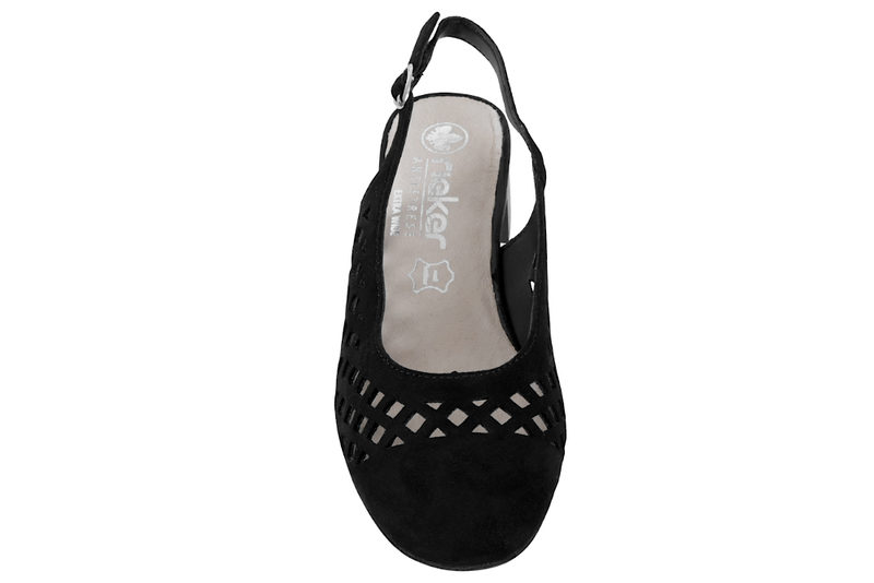 RIEKER SLINGBACK I SORT NUBUCK