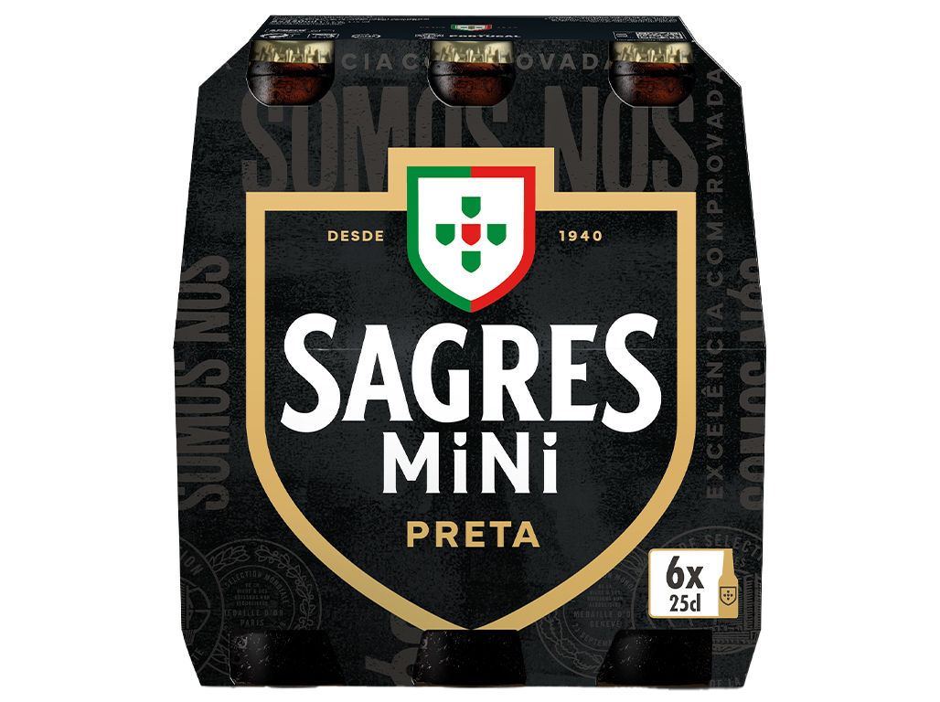 CERVEJA PRETA SAGRES MINI 6X0.25L