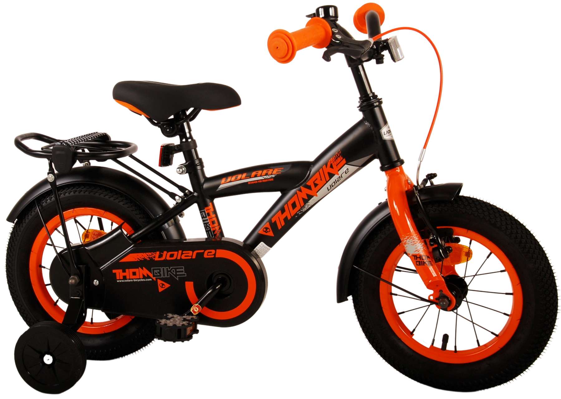 TPFSports Thombike Kinderfahrrad - Jungen - 12 Zoll - Rücktritt + Handbremse - Schwarz/Gelb
