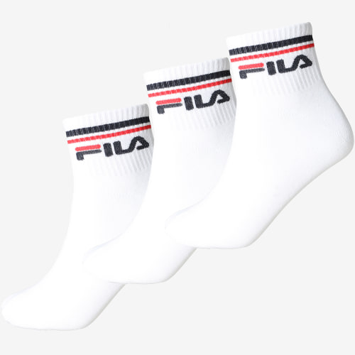 Lot De 3 Paires De Chaussettes Calza Quarter F9398 Blanc Bleu Marine Rouge