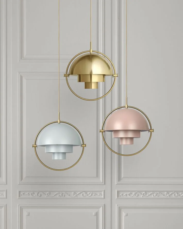 Gubi Multi-Lite Pendant Messing/rosa
