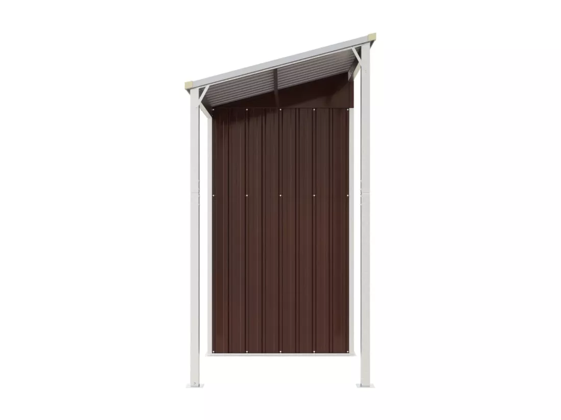 Abri de jardin avec toit prolongé marron 277x110,5x181 acier