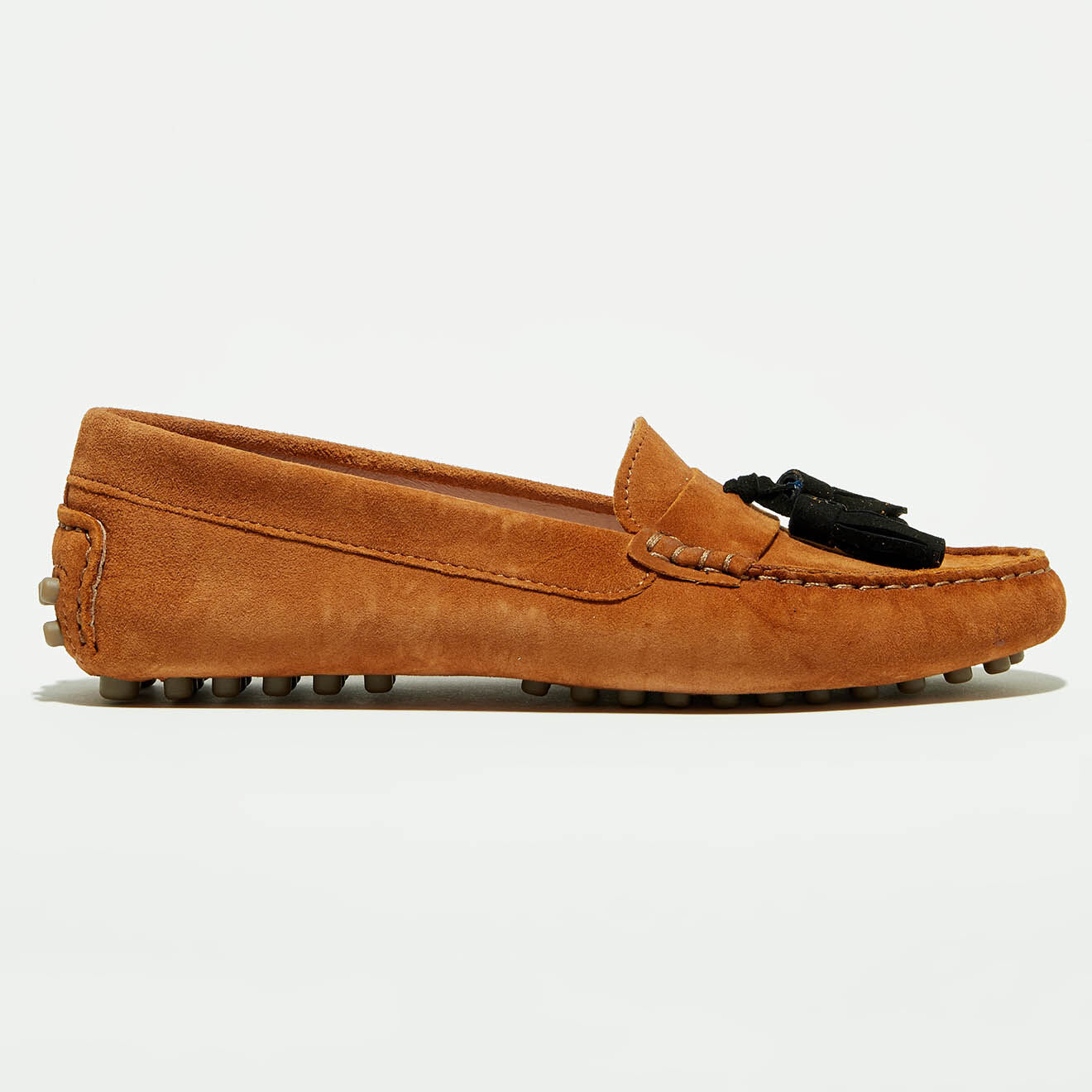Flavio Création Mocassins en Velours de Cuir Malena cognac