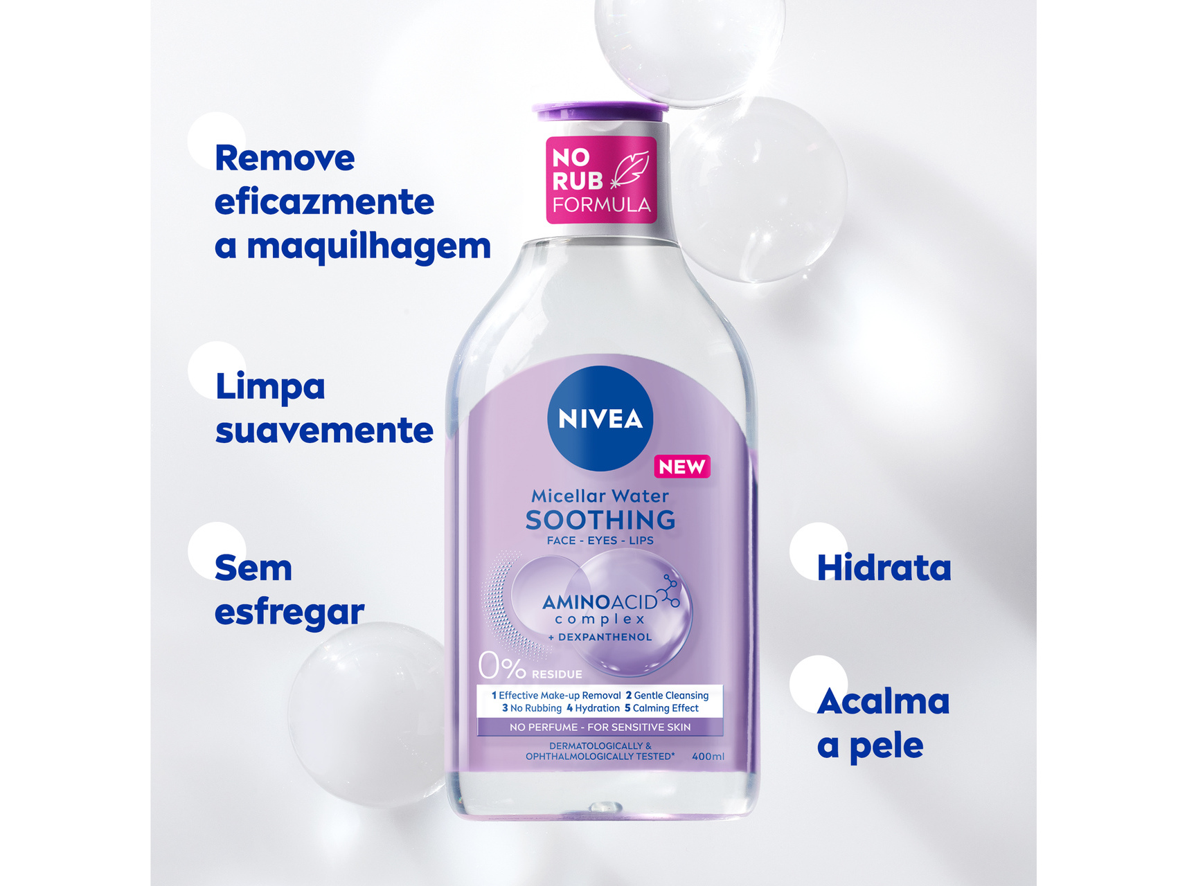 ÁGUA MICELAR DE ROSTO PARA PELE SENSÍVEL MICELLAIR SKIN BREATHE NIVEA 400 ML