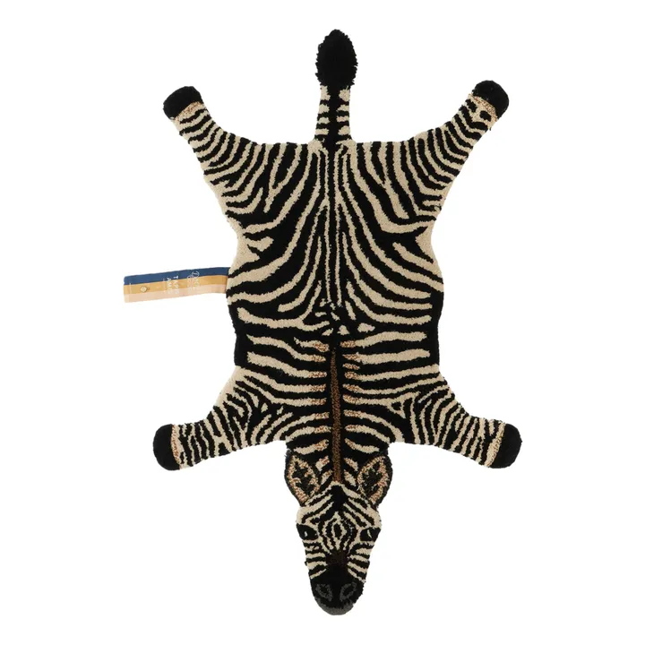Doing Goods Tapis zèbre en laine | Noir/Blanc