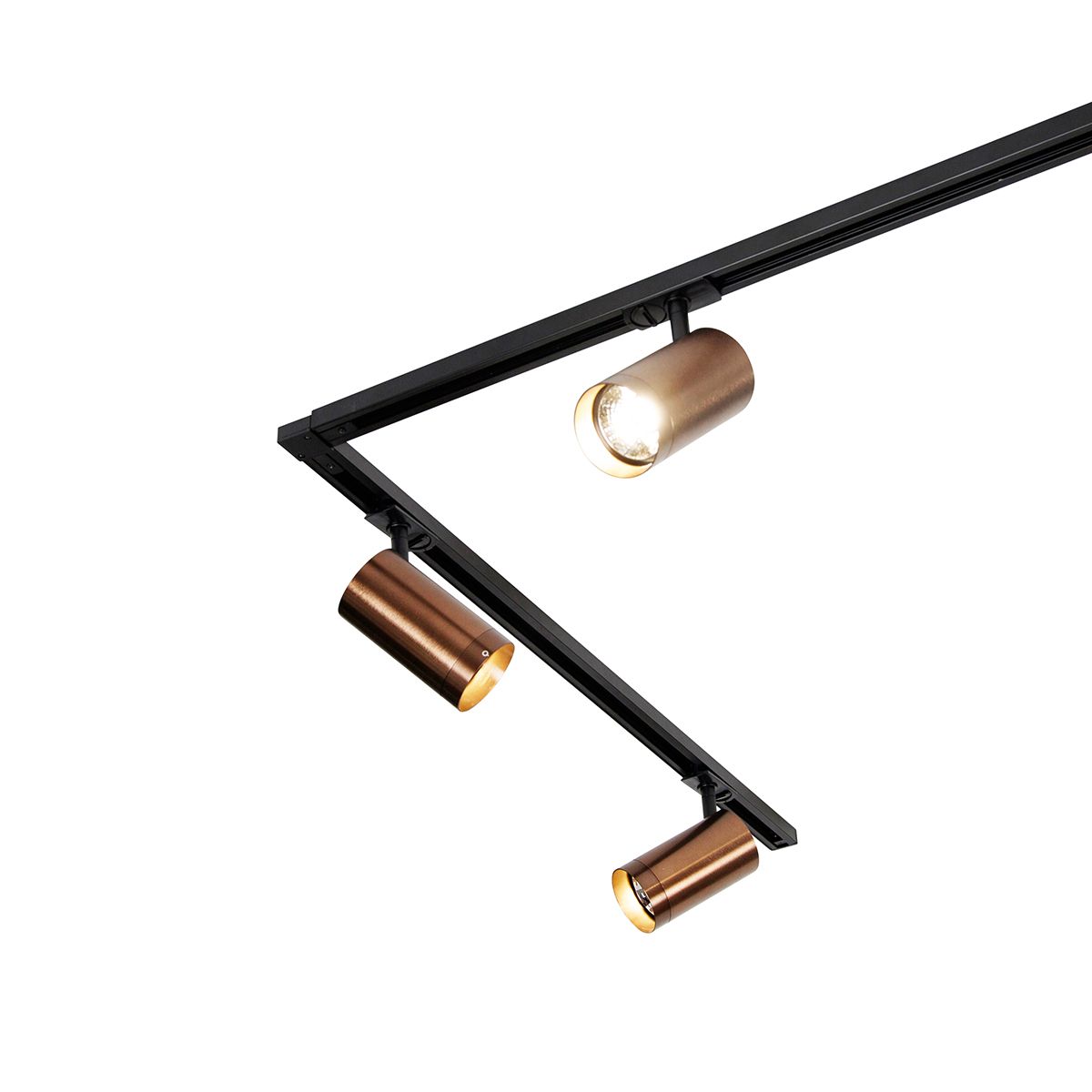 Modern railsysteem met 5 spots donker brons 1-fase GU10 70mm - Iconic Jeana Luxe