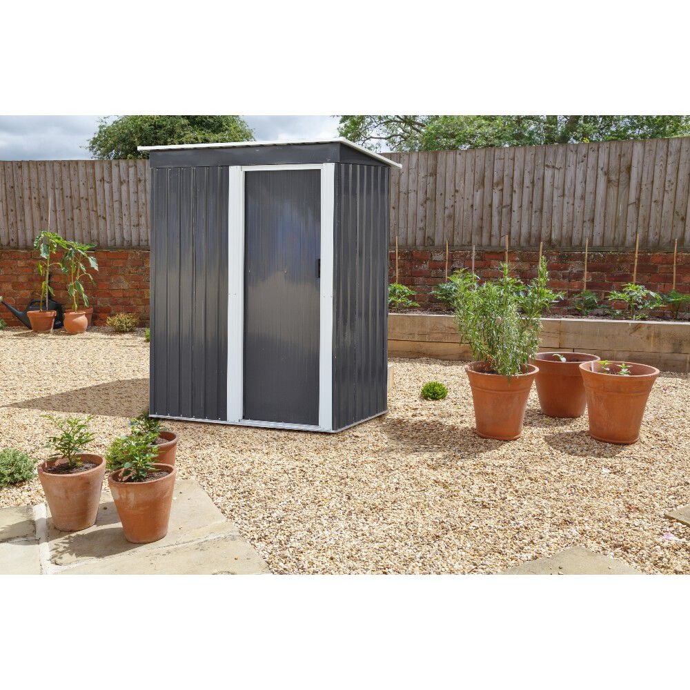 Abri de jardin en métal gris