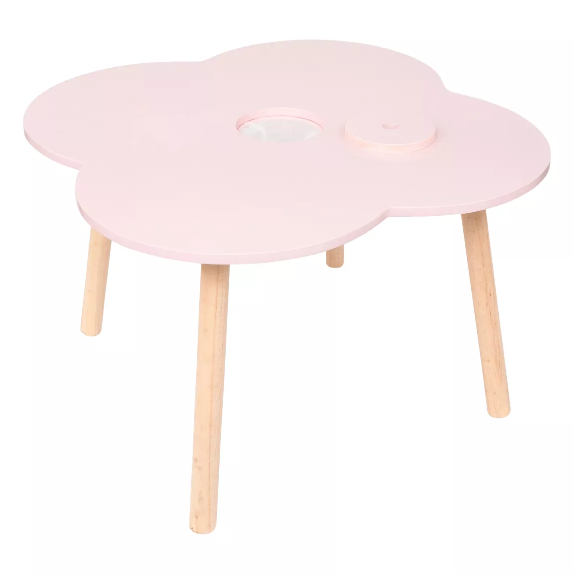 Table enfant bois (40 cm) Douceur Fleur Rose