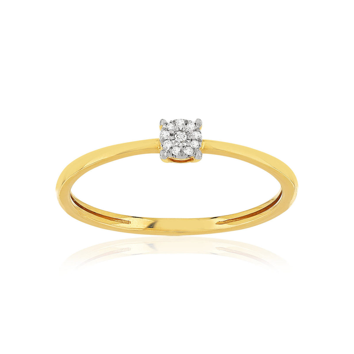 Bague or 375 2 tons diamants
