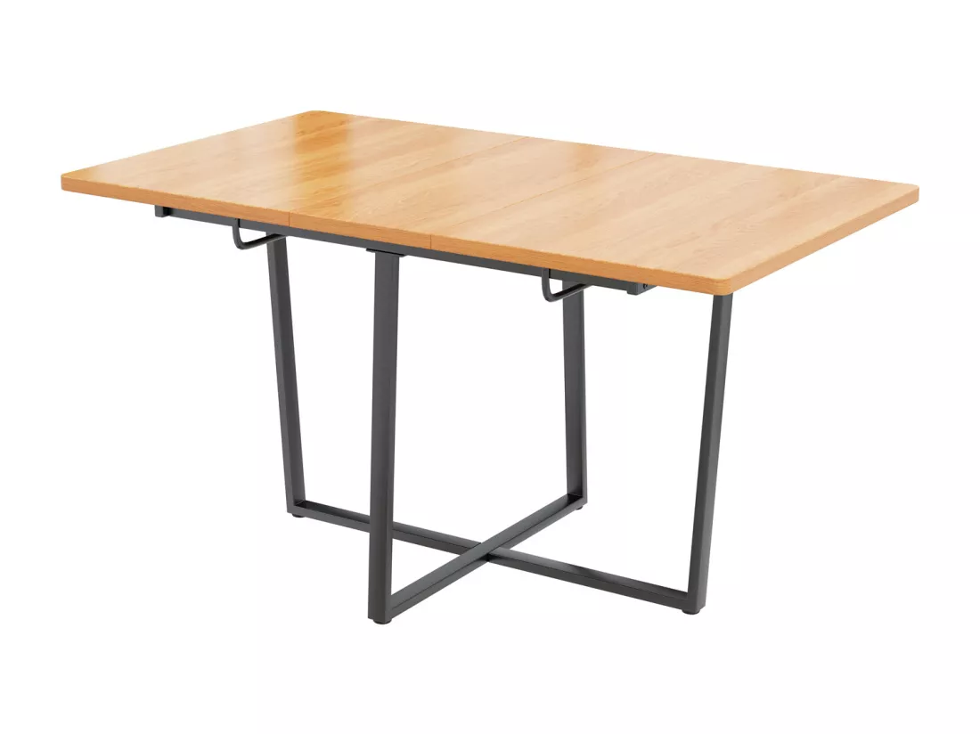 Table de salle à manger extensible, avec pieds en métal noir, table de salle à manger extensible 110/140*80 cm, convient pour 4-6 personnes