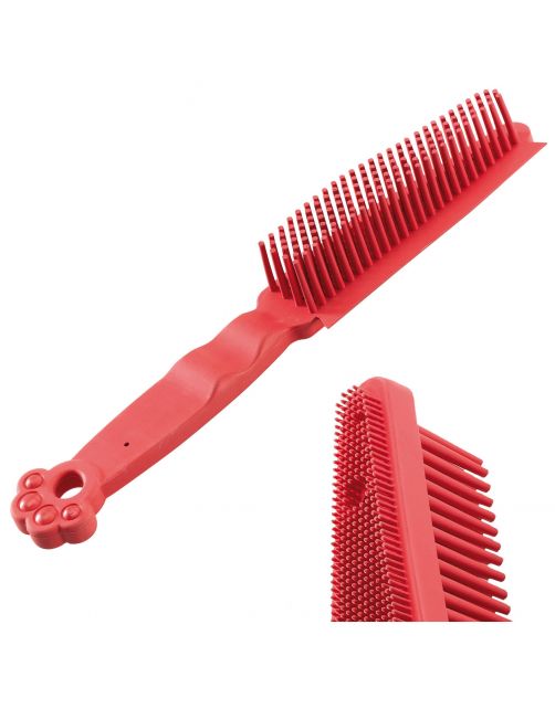 Ferplast Ontharingsborstel - Hondenvachtborstel - 4x4x27 cm Rood