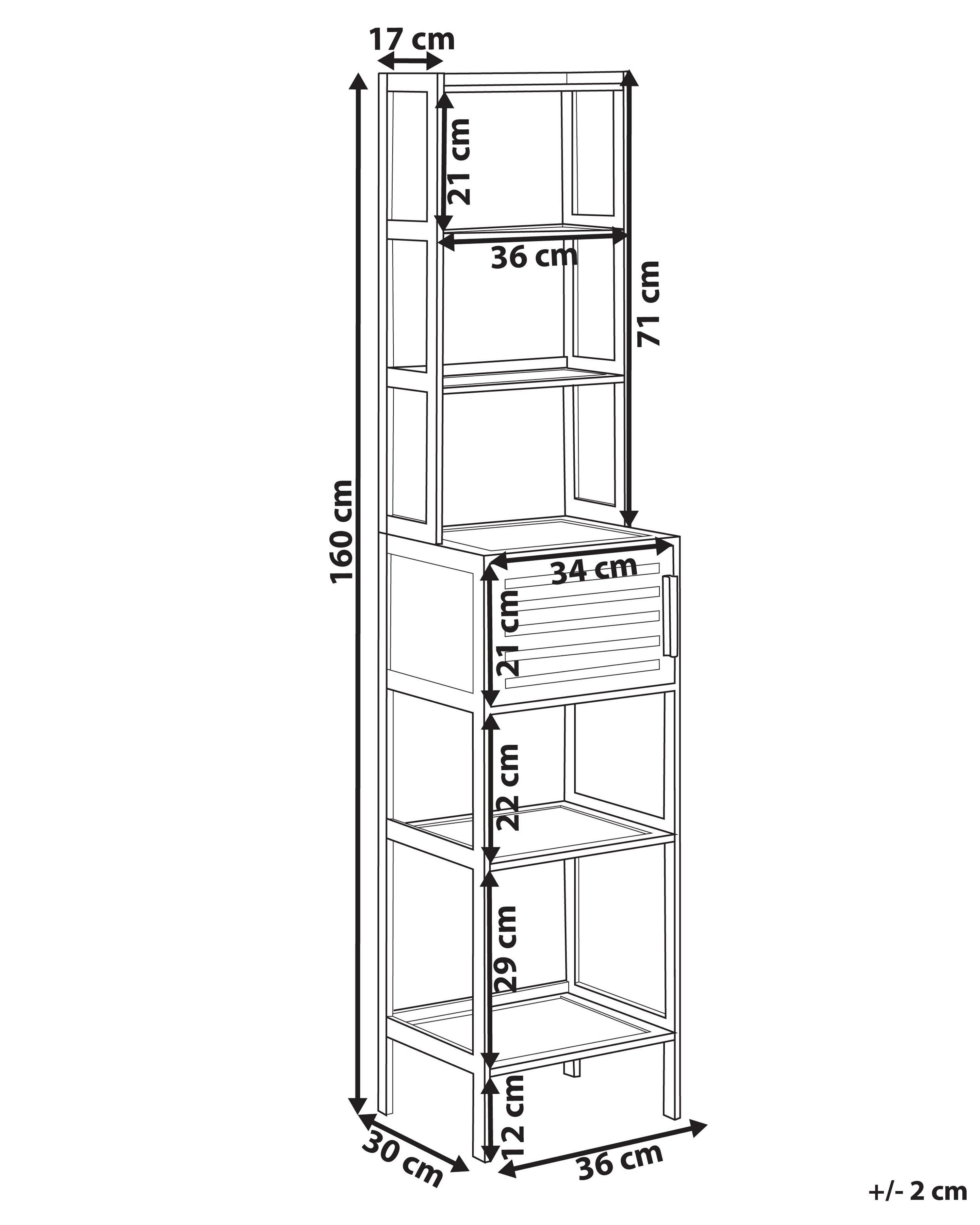Badkamerkast bamboo lichthout LEHI