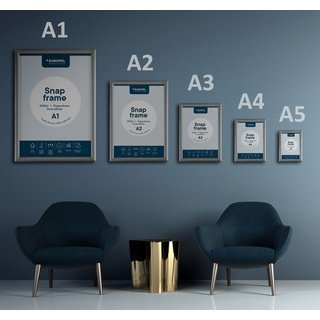 Cadre porte-affiche premium, B1, 25 mm, argent