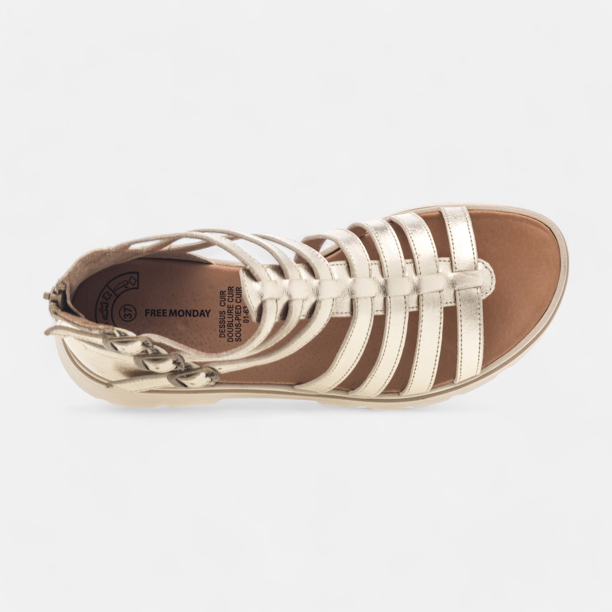 Sandales Femme en cuir or