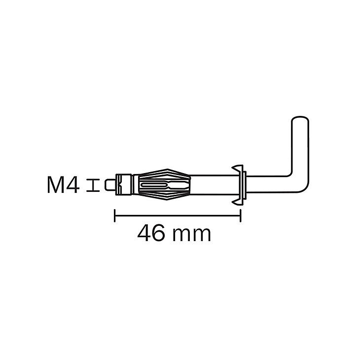 4 chevilles Diall murs creux HL M4x46mm
