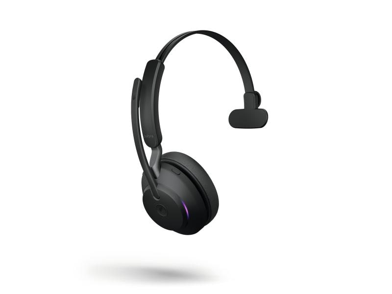 Jabra Headset Evolve2 65 Mono MS  Schwarz, USB-A Jabra Bluetooth Headset für das Büro, Home Office oder für Unterwegs