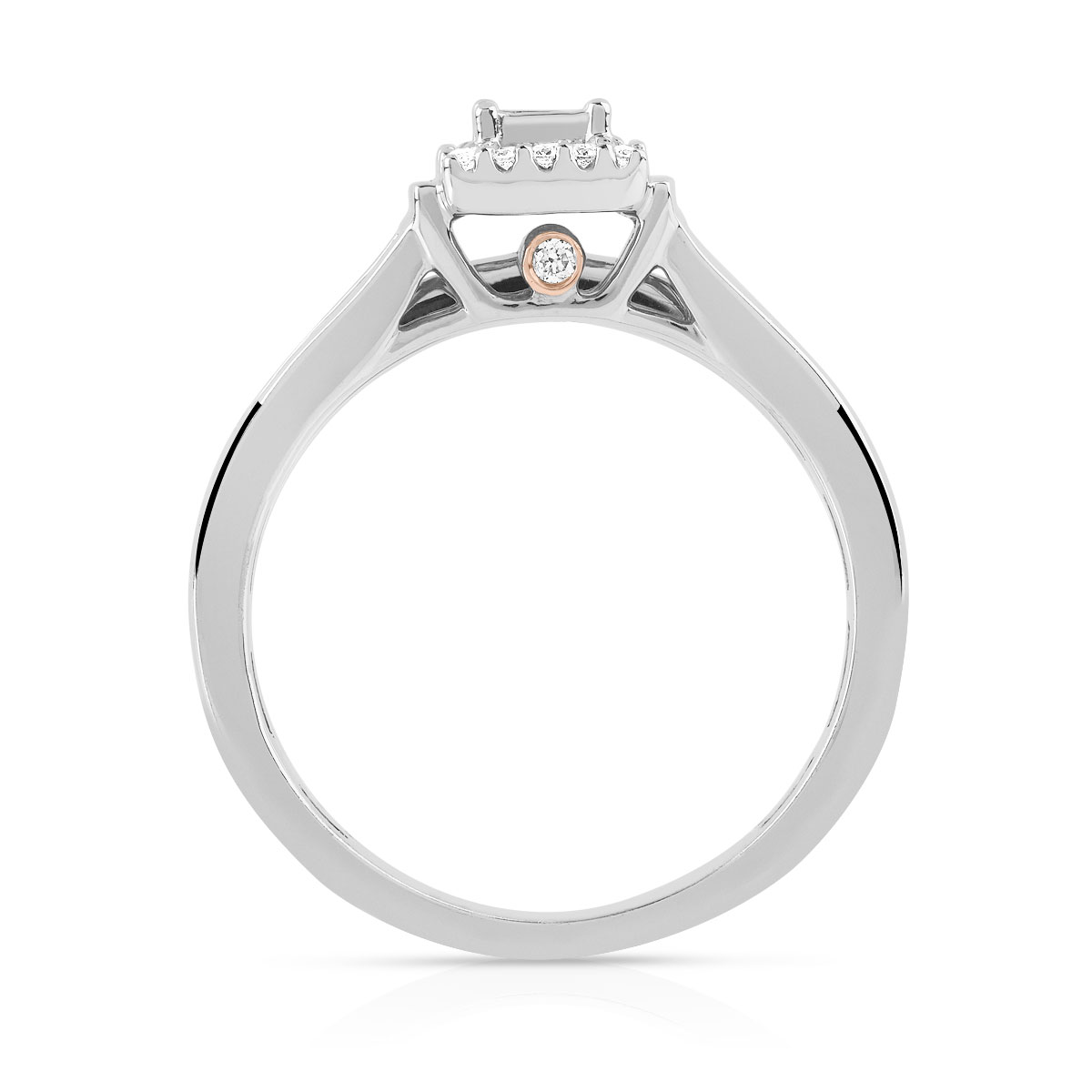 Bague et alliance 1/2 tours 2 ors 750 diamant