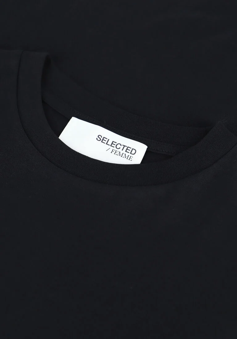 SELECTED FEMME zwarte selected femme t-shirt slfmy perfect ss tee box cut b