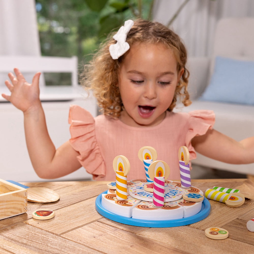 Køb Melissa & Doug Multifarvet Wooden Food Playset Birthday Cake