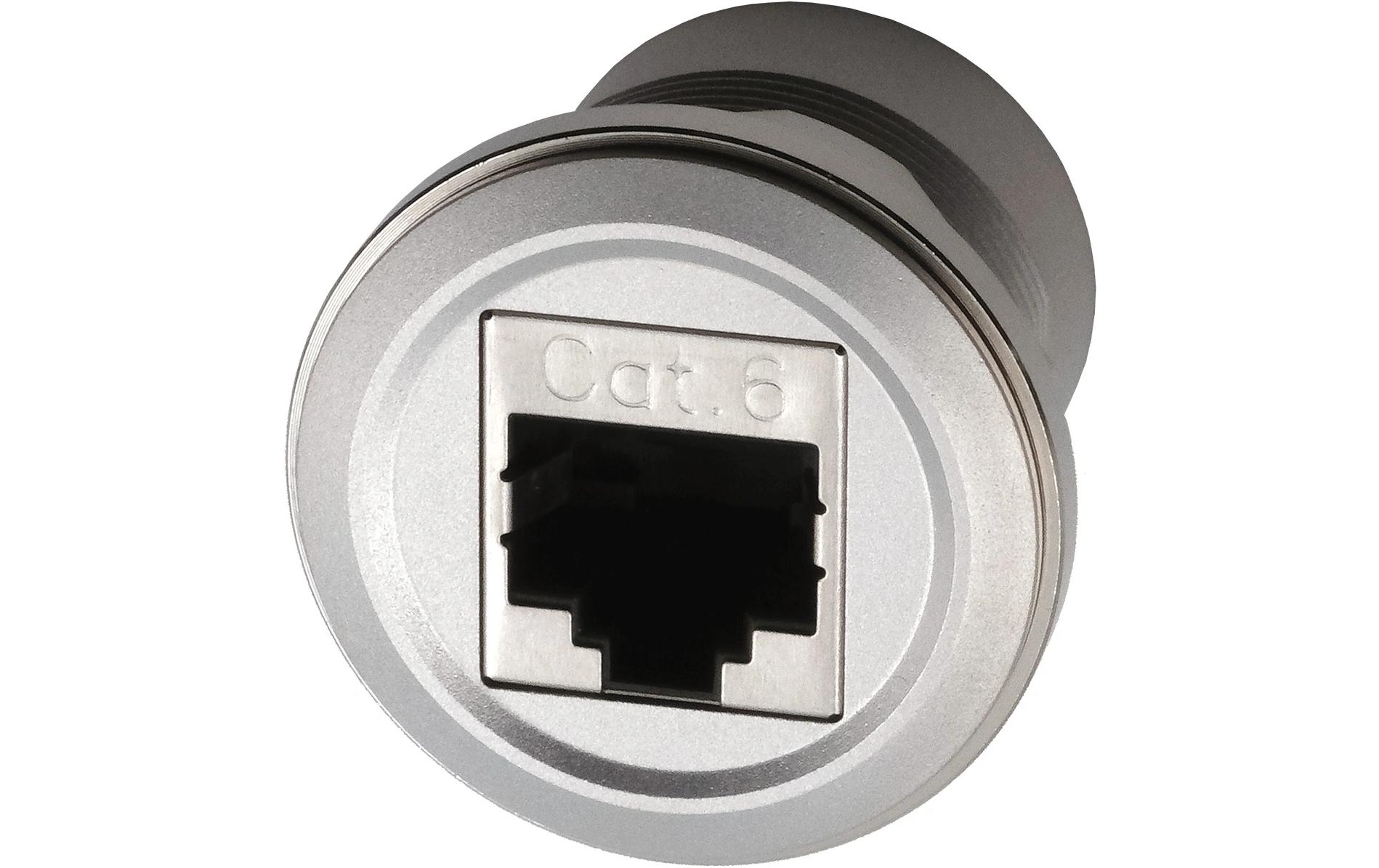 RJ45 Einbaubuchse Cat.6 1 StückEinbau-Adapter Cat.6 aus Metall