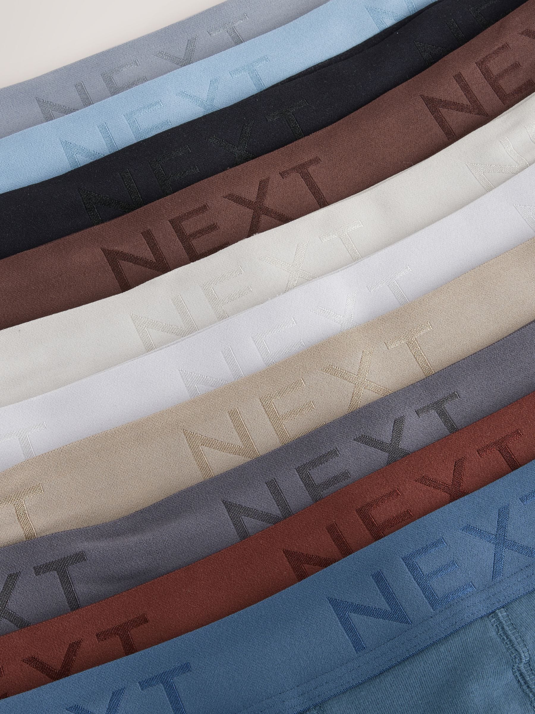 Blauw/grijs/ecru - Verpakking van 10 - Katoenrijke trunk boxers