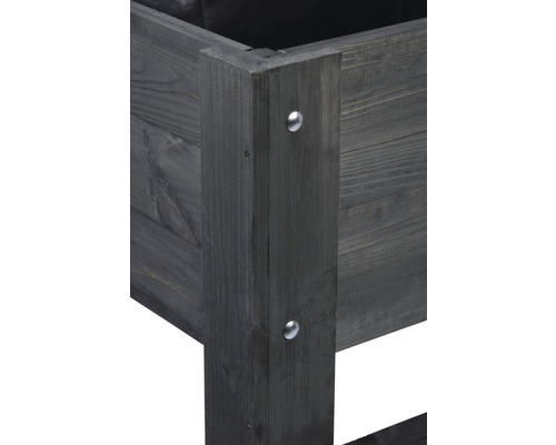 Verhoogde tuinbak op palen Dobar Auvergne incl. beplantingsliner 80 x 40 x 78 cm antraciet