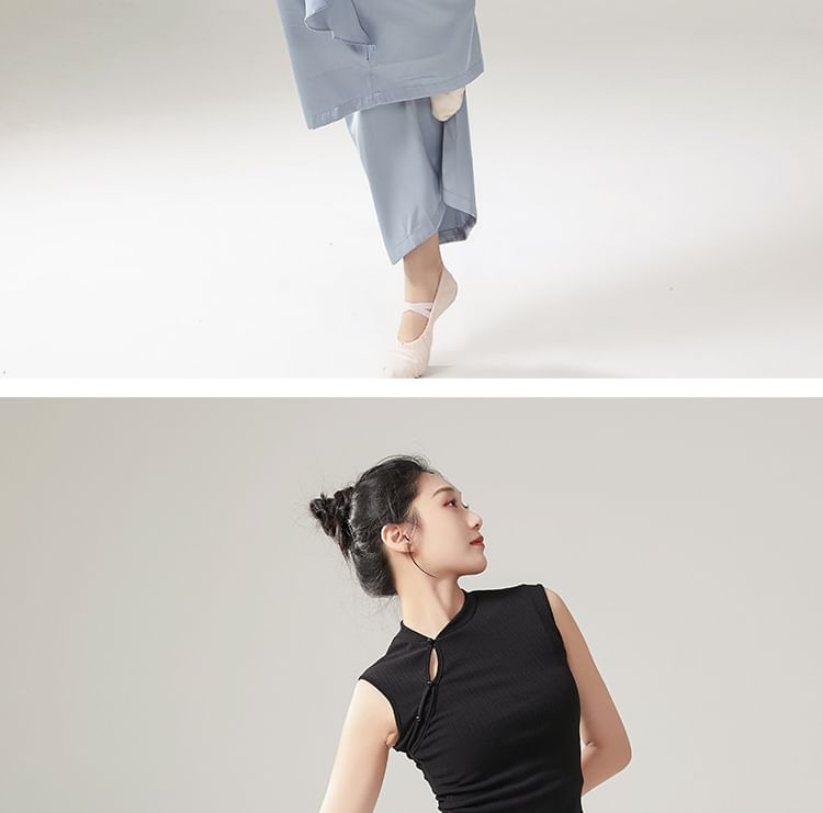 Cossita - Effen danstop/tanktop met uitlopende mouwen