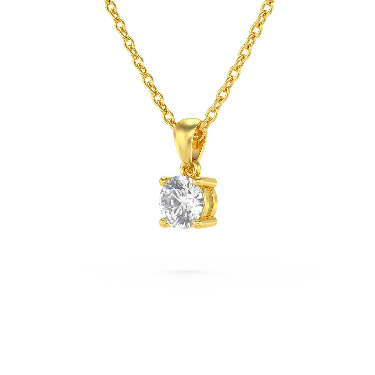 Collier Pendentif ADEN Or 585 Jaune Diamant Chaine Or 585 incluse 0.23grs