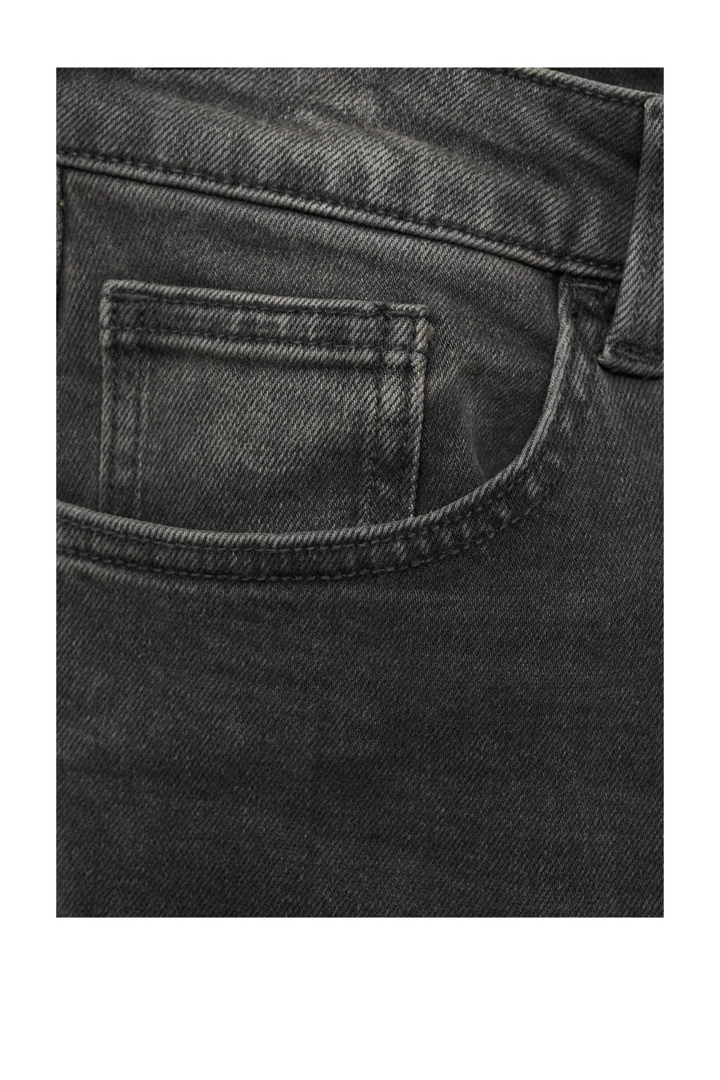 MANGO TEEN waist straight leg jeans grey denim
