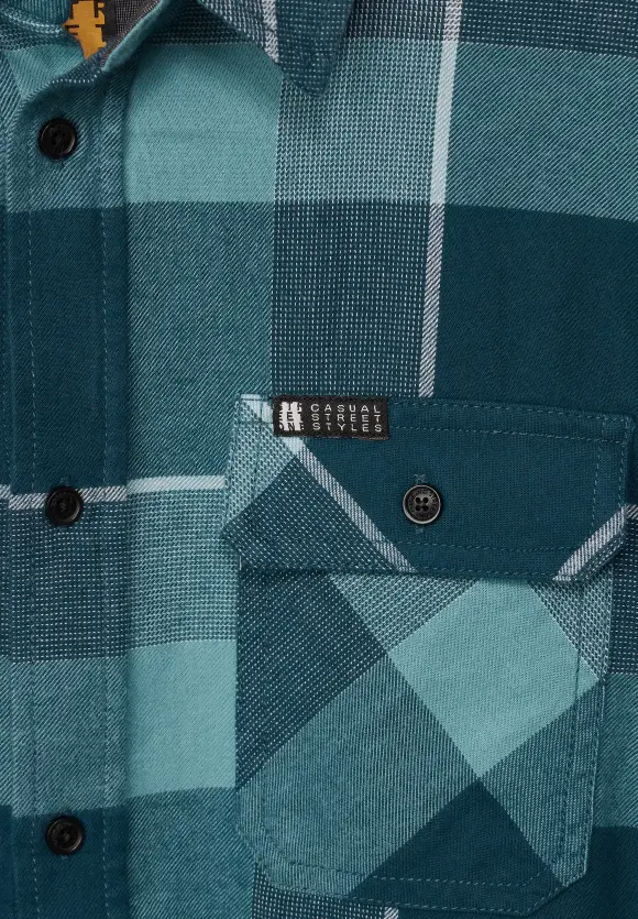 Karohemd - turquoise green
